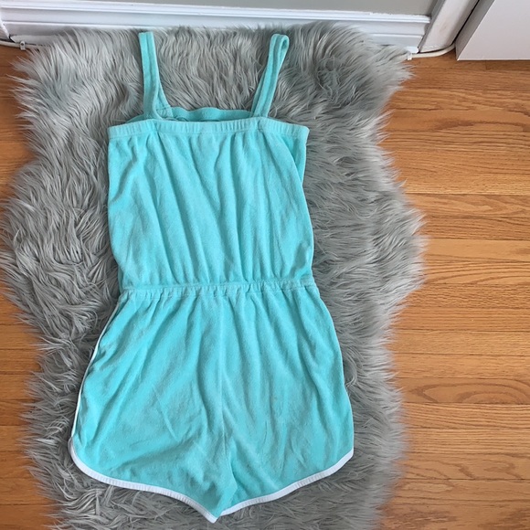 Justice Blue Shorts Romper with Elastic Waist and Adjustable Straps - Picture 2 of 5